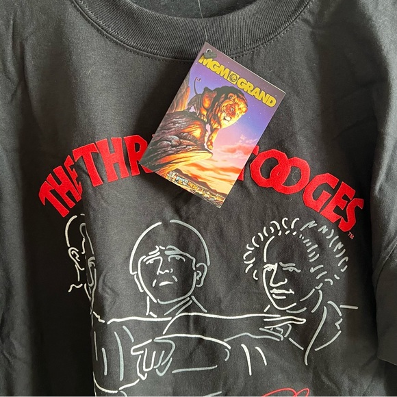 Vintage NWT Dead Stock MGM Grand Three Stooges 90s 1993 T-Shirt XL - Picture 4 of 7